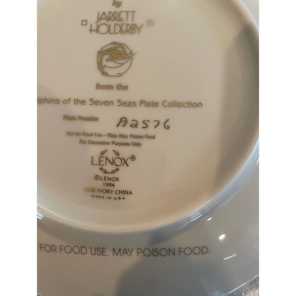 Vintage Lenox Bottlenose Dolphins Plate Jarrett Holderby - Picture 2 of 5